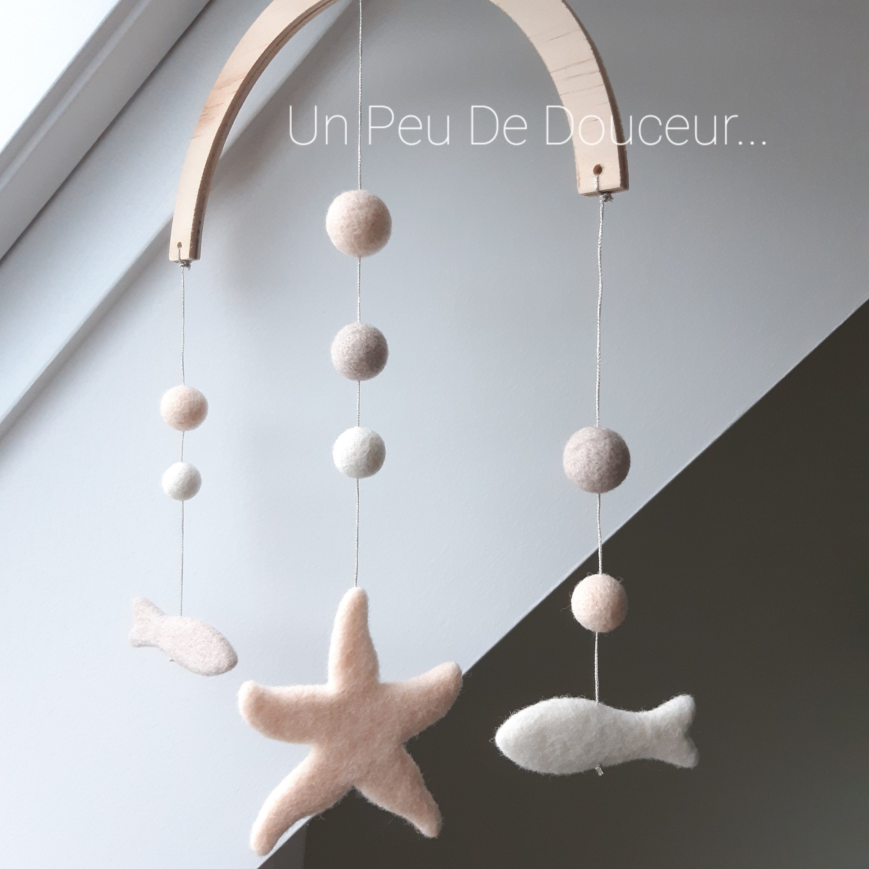 Mobile en Laine Feutrée Étoile de Mer/Poissons
