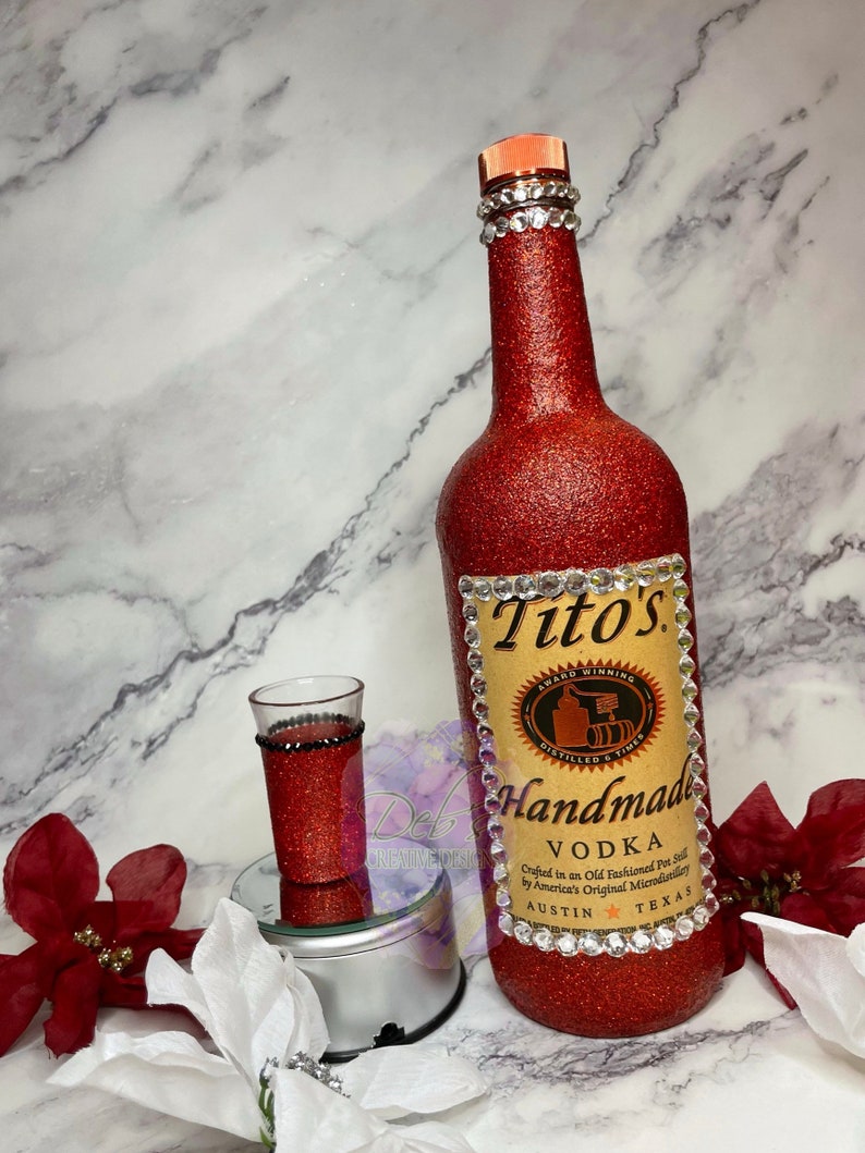 Bling Titos Bottle Custom Vodka Bottle Glitter Bottle Etsy