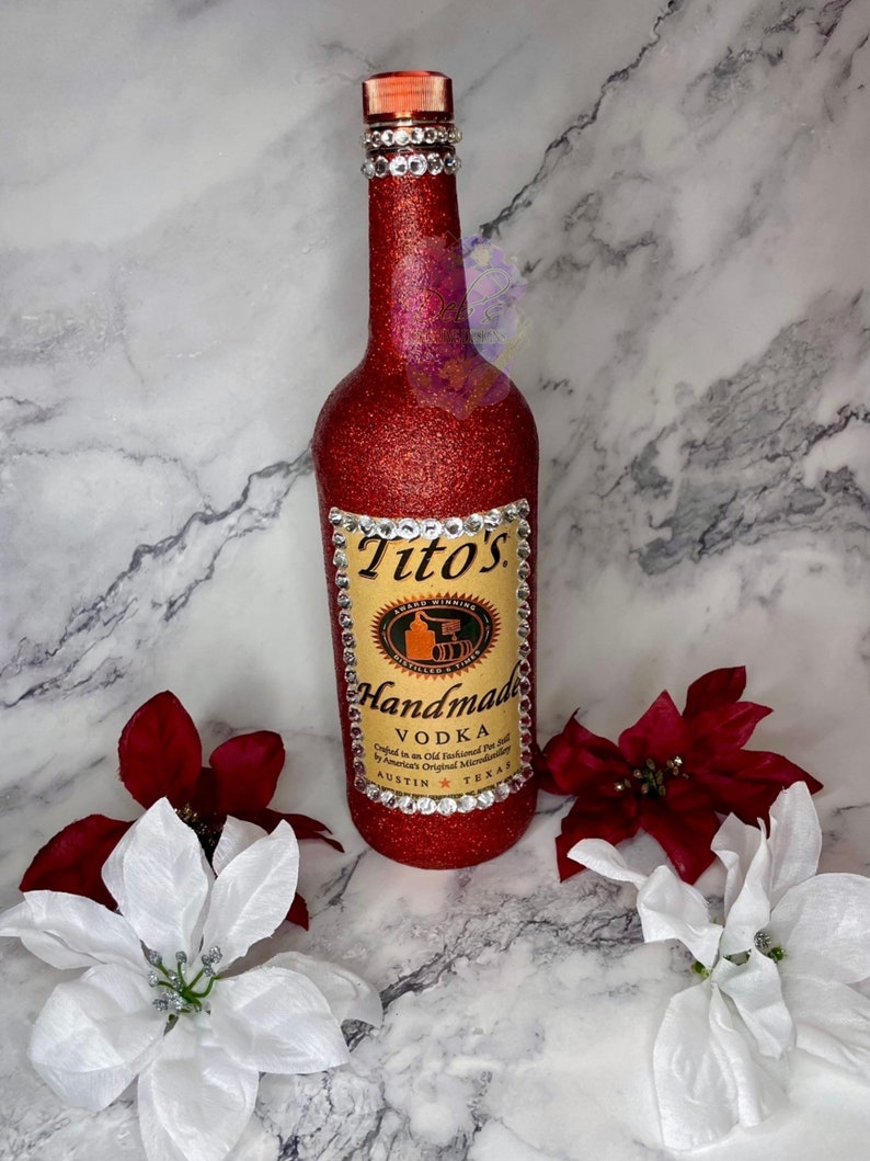 Bling Titos Bottle Custom Vodka Bottle Glitter Bottle Etsy