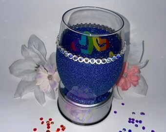 Verre à vin sans couture à paillettes fierté, mois de la fierté, verre de la fierté, strass en verre, LGBTQ+, cadeau de la fierté, tasse en verre de la fierté, verre bling