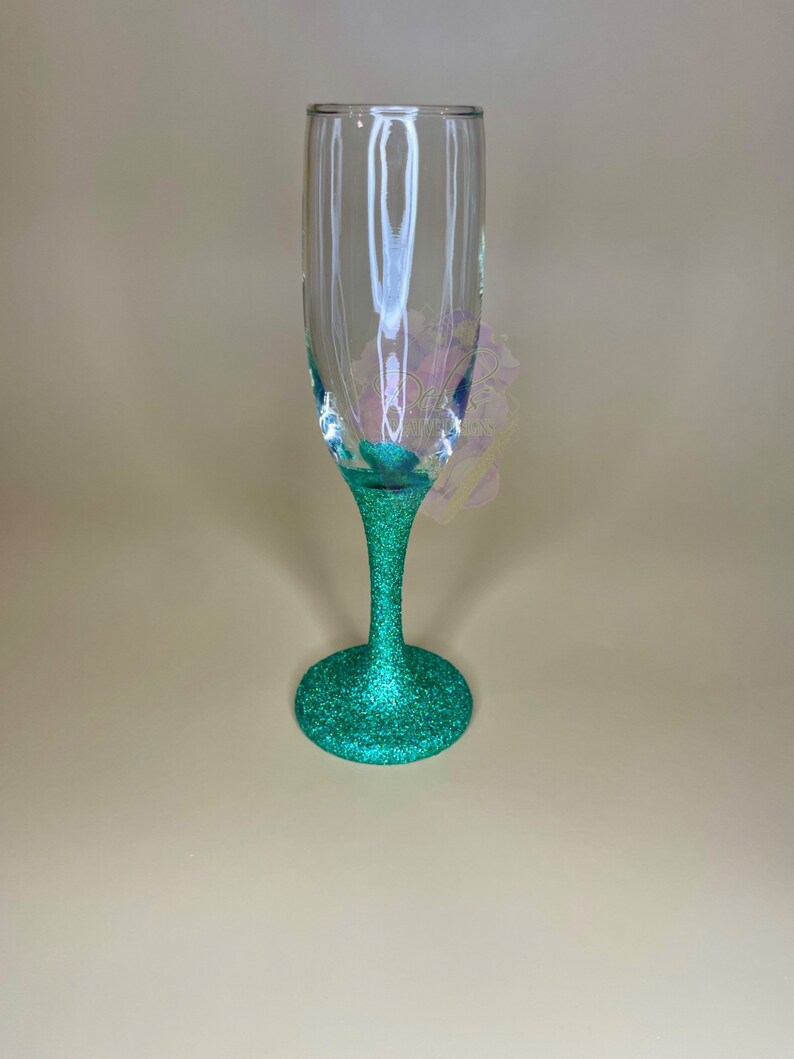 Glitter Champagne Flute, Wedding Glass, Birthday Glass, Anniversary