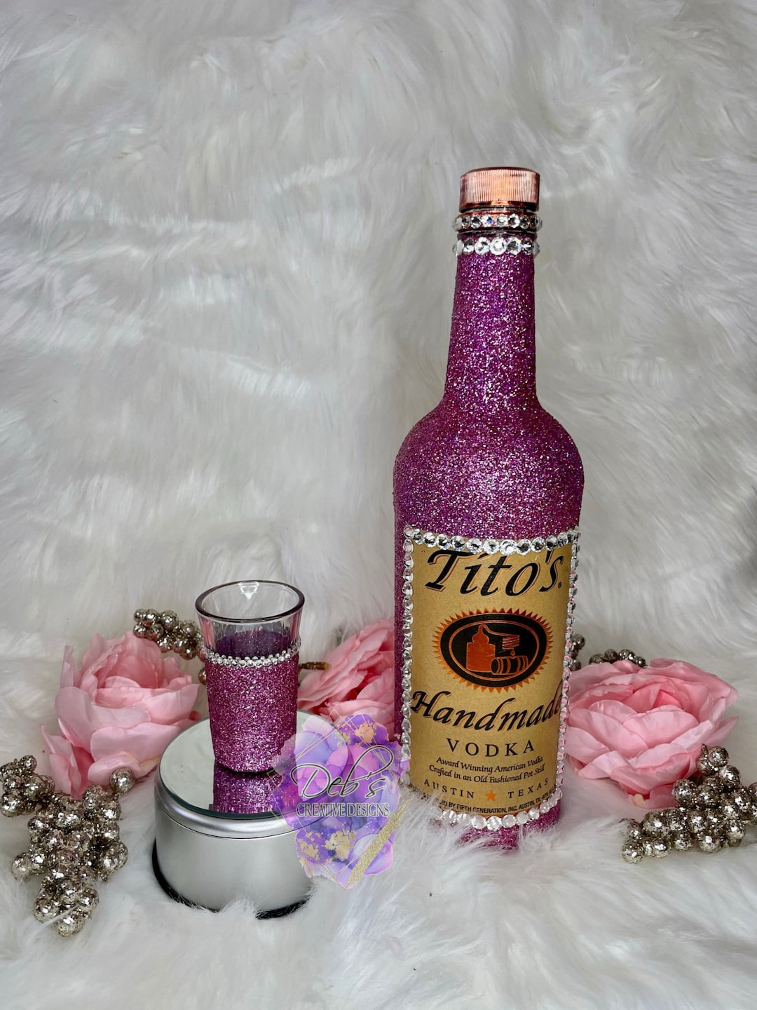 Bling Titos Bottle, Custom Vodka Bottle, Glitter Bottle, Bling Bottle