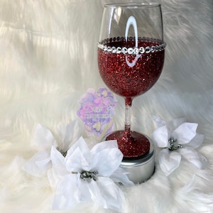 Copa de vino de resina epoxi, copa de vino con purpurina, copa de vino larga con vapor, copa de vino personalizada, copa de vino con diamantes de imitación