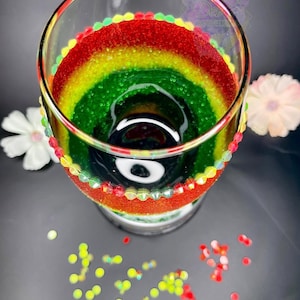 Puchar Juneteenth, szkło afrykańskie, kieliszek do wina z brokatem, szkło bez nóżki, ojczyzna, kieliszek do wina z kryształkami, szkło Bling,