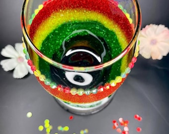 Tasse Juneteenth, verre Afrique, verre à vin pailleté, verre sans pied, patrie, verre à vin strass, verre bling,