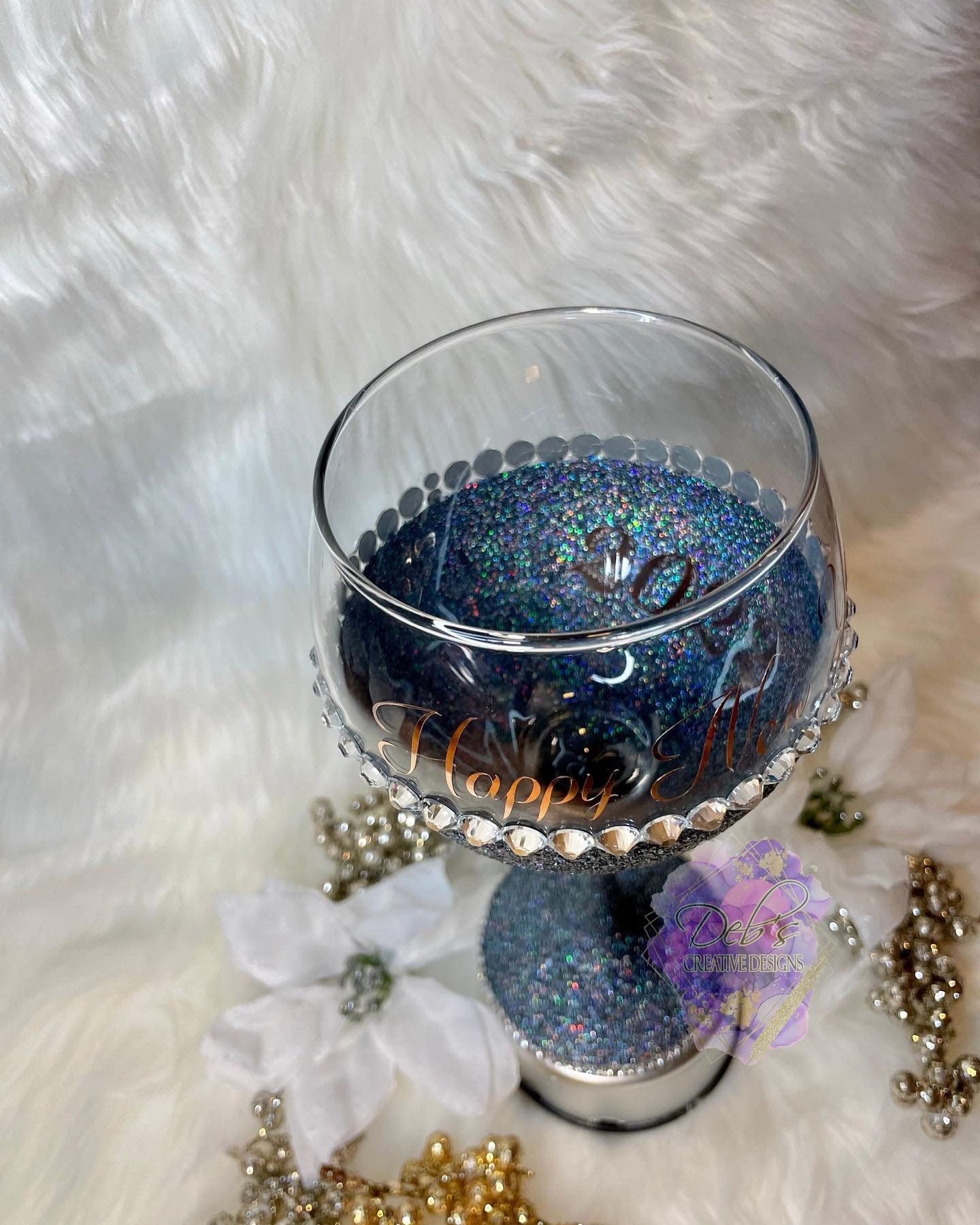 20oz Glitter Wine Glass – Bling It On Customs, LLC