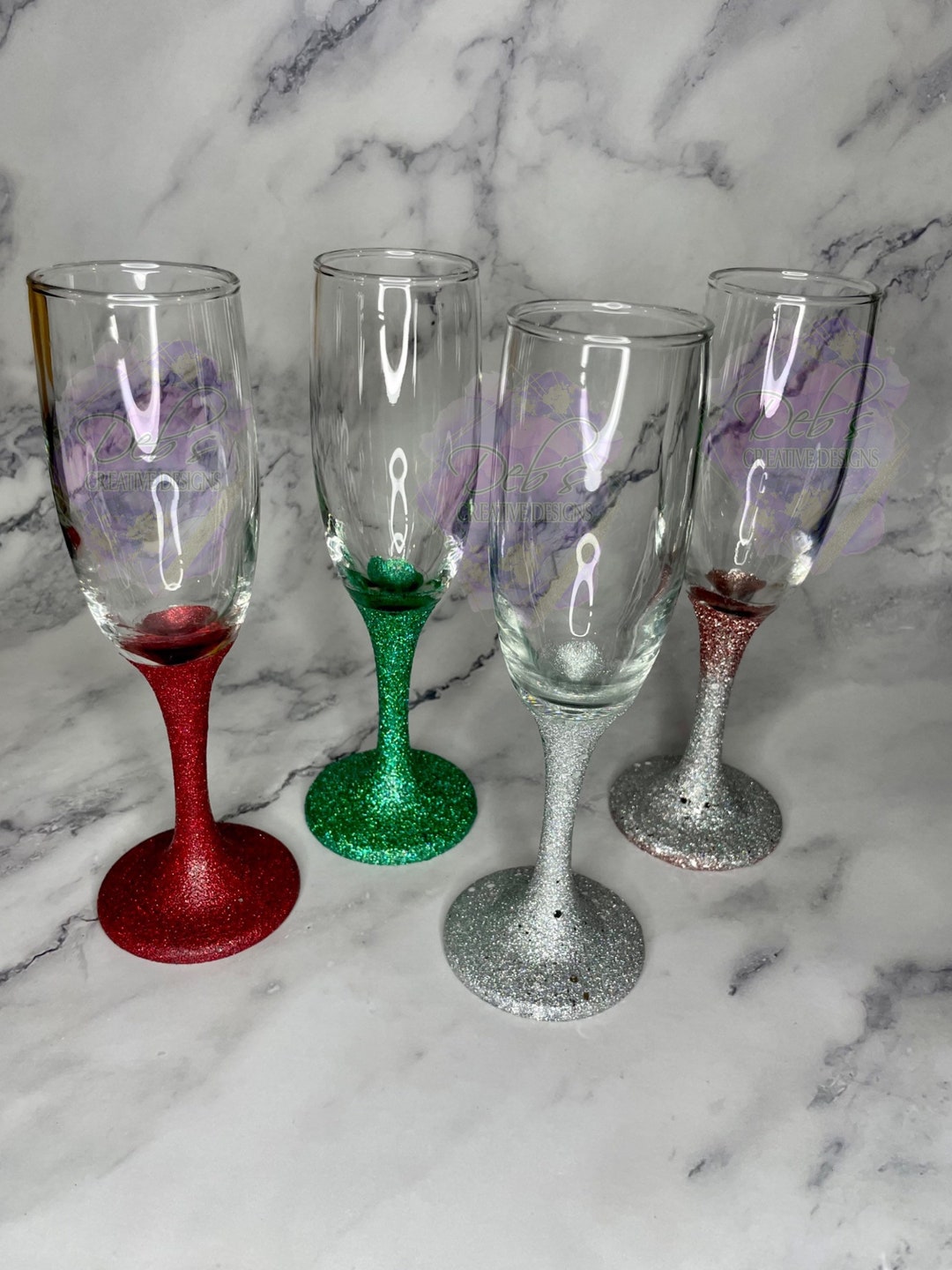 Glitter Champagne Flute, Wedding Glass, Birthday Glass, Anniversary Gift, Bling Champagne Glass