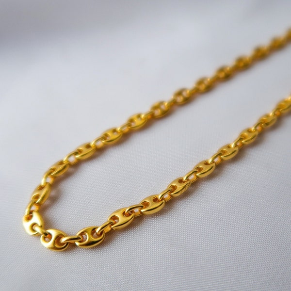 Alsie Necklace, Sterling silver, 18ct gold plated, Silver gold plated, Mariner chain, Chain, BellaJewelleryLondon