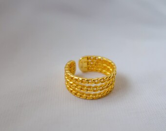 Lea Ring, Ring, Sterling silver, Silver gold plated, Gold-plated ring, 18ct gold plated, Silver ring, BellaJewelleryLondon