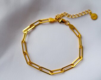 Carter bracelet, Sterling silver, Bracelet, 18ct gold plated, Paperclip chain, Chain bracelet, BellaJewelleryLondon