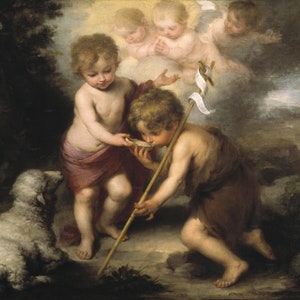 The Infant Christ Offering a Drink of Water to St. John - Bartolomé Esteban Murillo Giclee Print (Unframed)