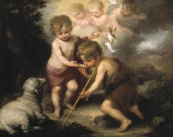 The Infant Christ Offering a Drink of Water to St. John - Bartolomé Esteban Murillo Giclee Print (Unframed)