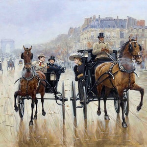 Rand-Point Des Champs Elysees – Jean Beraud Giclee Print