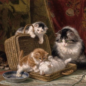 Playing Kittens – Henriette Ronner-Knip Giclee Print (Unframed)
