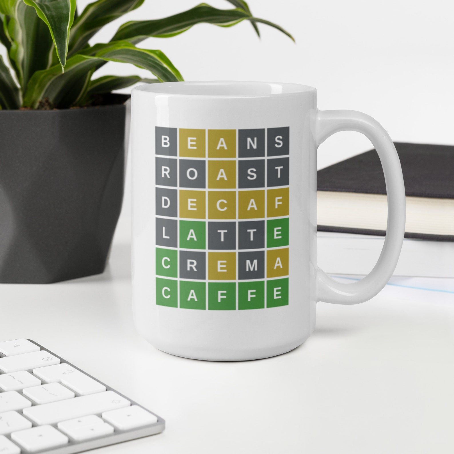 Wordle Coffee Mug Wordle Inspired Tea Cup Crossword Lover Etsy