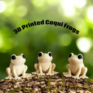 Rana Coquí impresa en 3D – Mini figura de rana puertorriqueña / Linda decoración de escritorio / Animal kawaii / Regalo de Puerto Rico / Pequeño artículo de colección