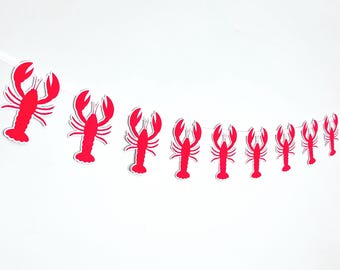 Coastal Lobster Cutouts Paper Garland