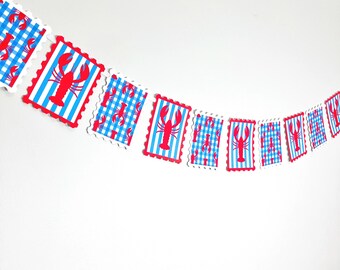 Coastal Lobster Stamp Paper Garland