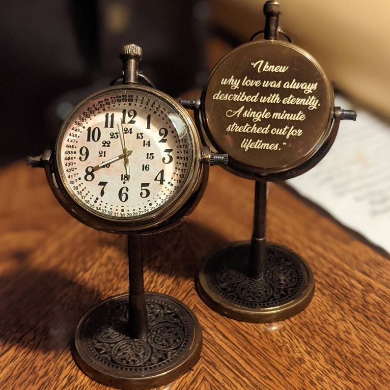 Vintage Table Clock Handwriting Gift Personalized Gifts | Etsy