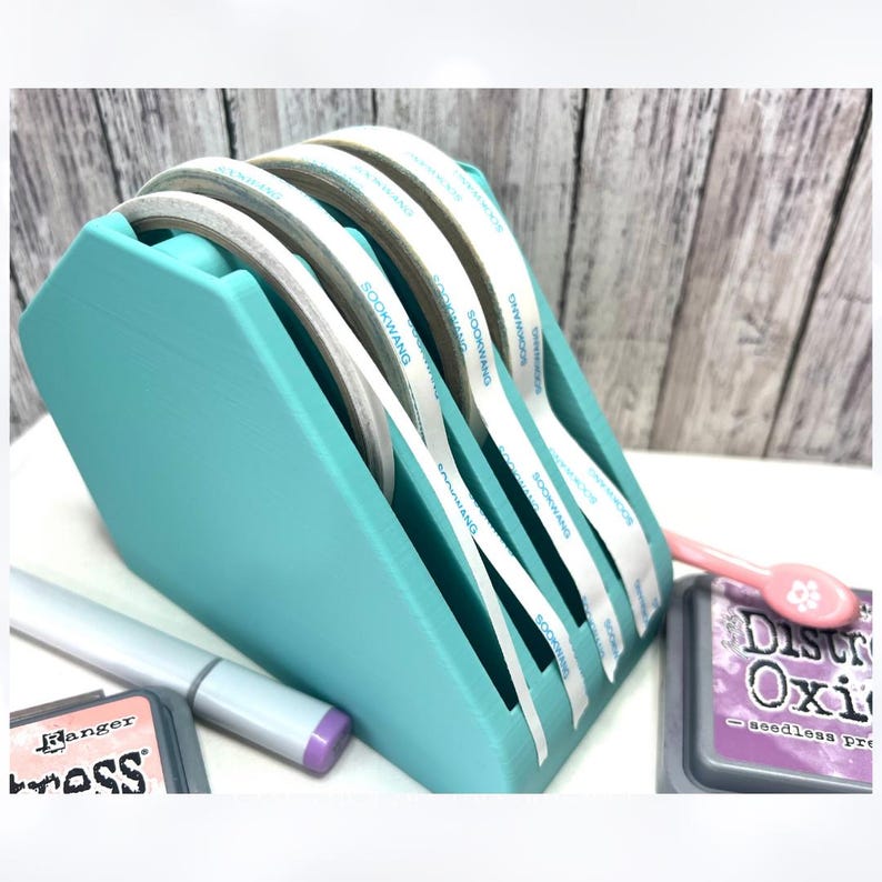 3D Printed Tape Dispenser: Double Sided, Washi & Foam Tape Holder Teal Green