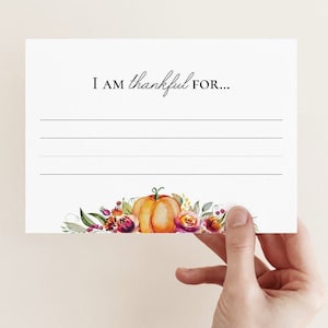 Erntedank Printable | Ich bin dankbar für | Erntedank-Tischkarte | Tischkarte | Freundegeschenk | Sofortdownload | Aktivität | Idee