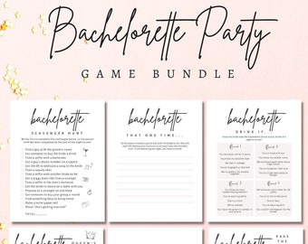 Bachelorette Party Games, Bach Party Bundle, Printable, Instant Download, Minimalist Decoration, Hens Party, Bach Weekend Idea Modern Fun