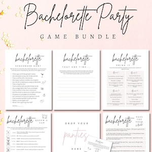 Bachelorette Party Games, Bach Party Bundle, Printable, Instant Download, Minimalist Decoration, Hens Party, Bach Weekend Idea Modern Fun