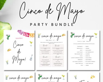 Cinco de Mayo utskrivbart spelpaket 5 maj-fest Fiesta Tequila Tacos-idéer Dekoration 5 maj Mexikansk historia Mexikos latinamerikaner