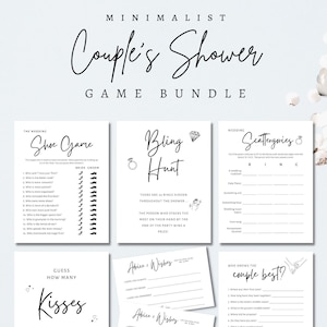 Minimalist Couple’s Shower Game Bundle,Printable Bridal Shower,Wedding Shoe Game,Instant Download,Modern,Jack and Jill Games,Decor,Fun