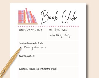 Book Club Guide | Discussion Questions | Printable Book Review | Modern Reading Group | Bookclub Bundle | Host Idea | My Bookshelf | Monthly