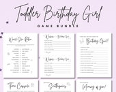 Toddler Birthday Girl Printable Games | Little Girl Bday Game Bundle | Birthday Games for Her | Cute 2nd 3rd Kids Birthday Idea | Simple