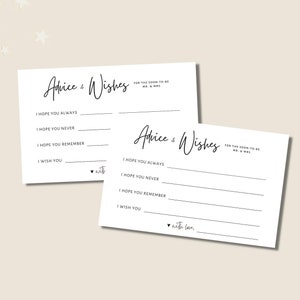 Wedding Advice and Wishes | Couples Advice Cards | Printable Engagement Party Idea | They&#39;re Engaged | Mr Mrs | Bride and Groom | Proposal