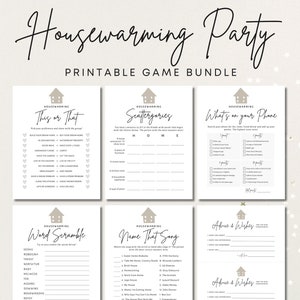 Minimalist Housewarming Party Game Bundle,Modern Neutral House Warming Games,Printable,Instant Download,Fun,Gift,Idea,Simple,Homeowners