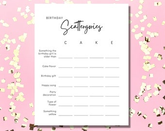 Birthday Games for Her Printable Modern Birthday Party Games Birthday Girl Adult Birthday Game 21st 30th 40th 50th Minimalist Instant