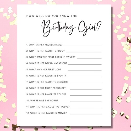 Trivia Game Printable Quick Party Games Adult Birthday - Etsy
