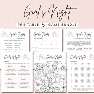 Printable Girls Night Game Ladies Night Activity Bundle Women Party Female Modern Fun Cute Girls Night Idea Decoration Instant Download