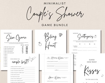 Minimalist Couple's Shower Game Bundle: Bridal Shower Games (PDF)
