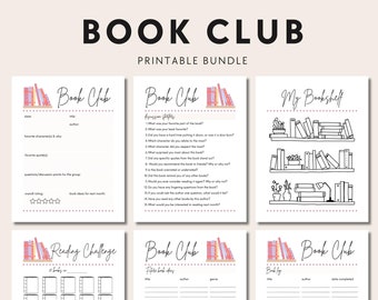 Book Club Printable Bundle: Discussion Questions, Reading Log (PDF)