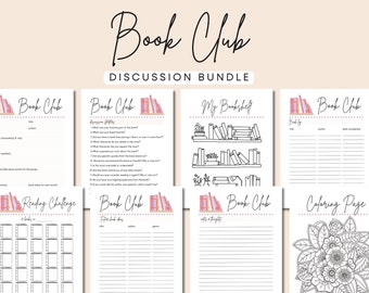 Book Club Kit: Printable Discussion Questions, Reading Log, Bookmarks (PDF)