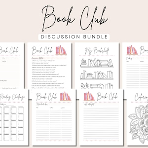 Printable Book Club Kit, Bookclub Guide Questions, Book Club Topics, Reading Group Bundle, Bookclub Host Idea, Guide for Bookclub