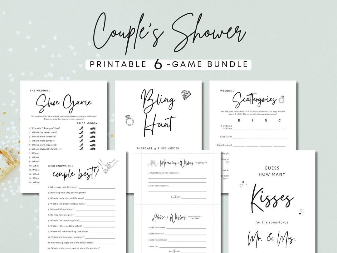 Couple's Shower Game Bundle | Minimalist Couples Shower | Bride and ...