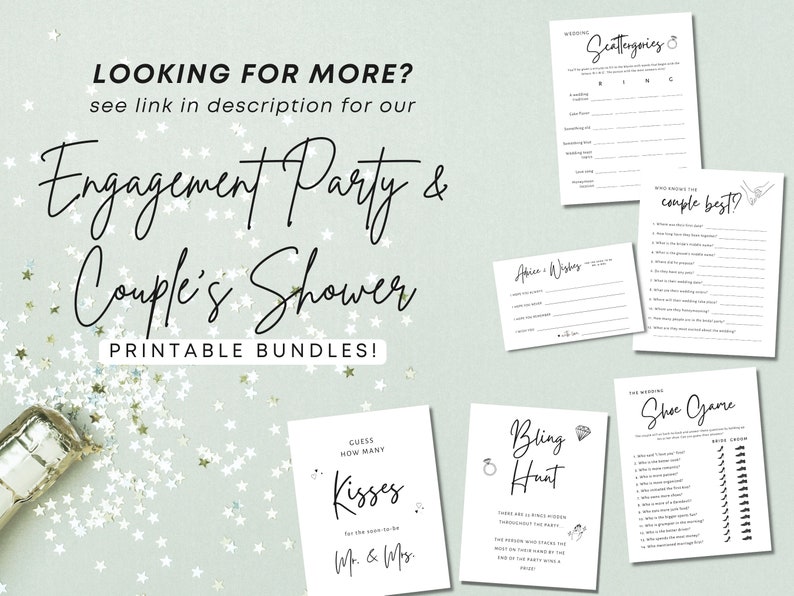 Date Night Ideas-kaart en bord: afdrukbaar verlovingsfeest (digitale download) afbeelding 7