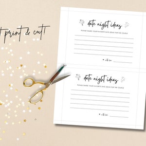 Date Night Ideas-kaart en bord: afdrukbaar verlovingsfeest (digitale download) afbeelding 3