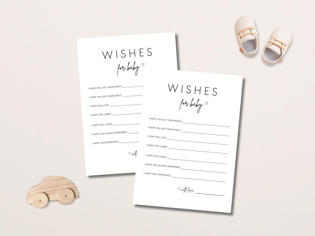 Printable Wishes for Baby Template | Baby Wishes Card | Baby Shower ...