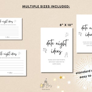 Date Night Ideas-kaart en bord: afdrukbaar verlovingsfeest (digitale download) afbeelding 5