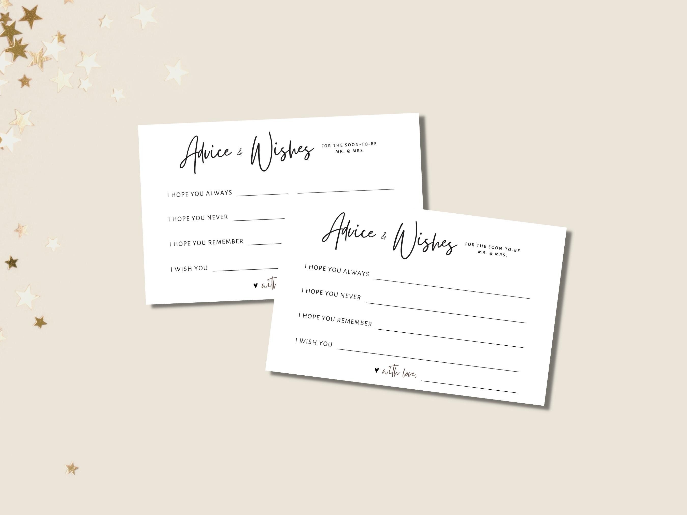 Minimalist Engagement Advice & Wishes Cards