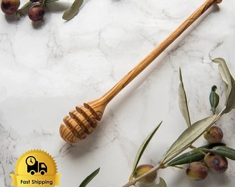 Honey Dipper 6-inch. Olive Wood Honey Stick Handcrafted Honey Spoon 6-inch. In Arabia | Whizz Honey Dippers