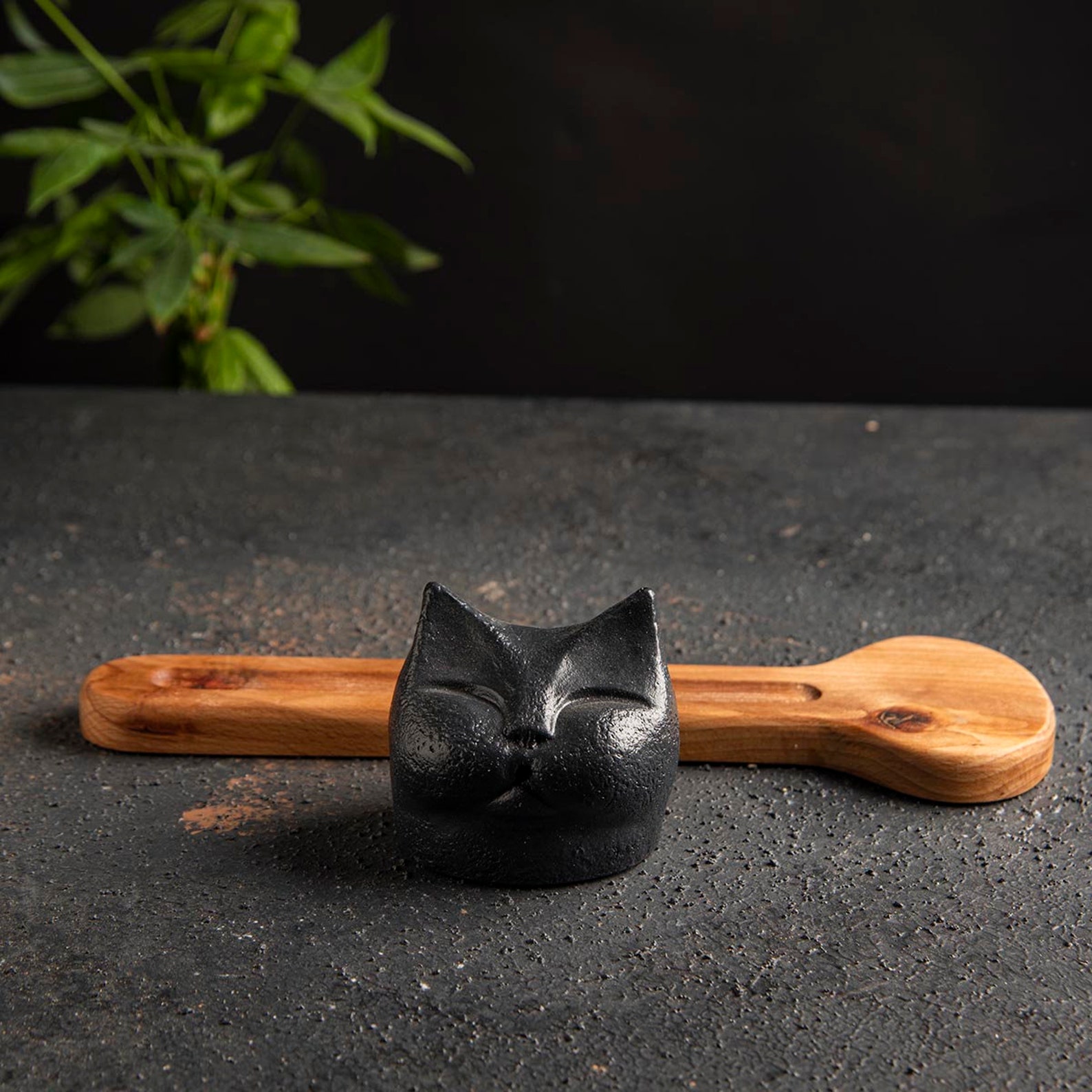 Cat Head Incense Holder With a Box of Satya Organic Incense. Etsy