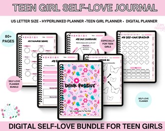 Teen Self-Love Journal, Teen Mental Health & Teen Self-Care Planner, Teen Therapy Workbook, Confidence Builder and Teen Anxiety Workbook