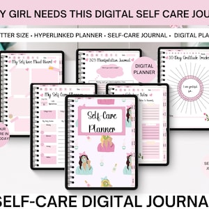 Self Care Journal, Self Care Digital Planner, Self Love Workbook, Gratitude Journal iPad, Wellness and Mental Health Planner, Daily Checkin